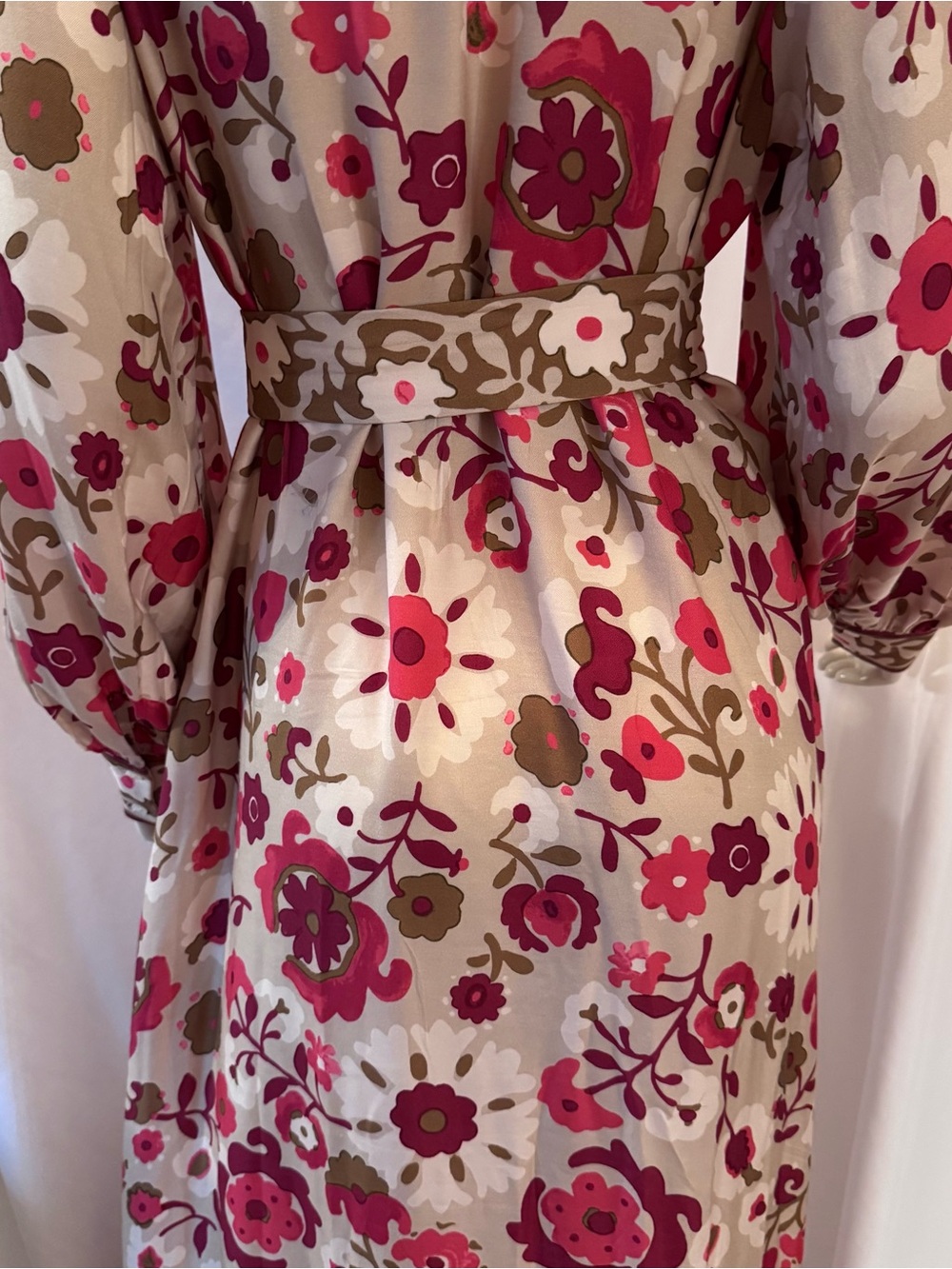 J. McLaughlin:Serena Maxi Shirt Dress with Red Floral Print:Size L - Picture 6 of 10